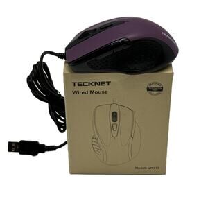 Tecknet UM013 Wired USB Optical Mouse - Plum / Purple